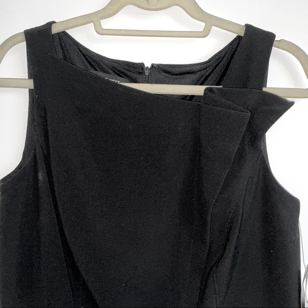NWT Nine West Sculptural Little Black Sleeveless Pencil Dress - size 10